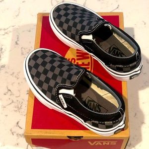 Brand new kids Checkerboard slip on Vans.